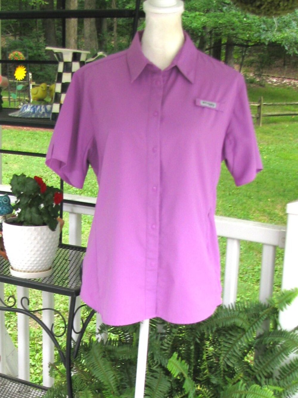Columbia Sportswear Co Womens Tamiami II PFG short sleeve top shirt has pockets